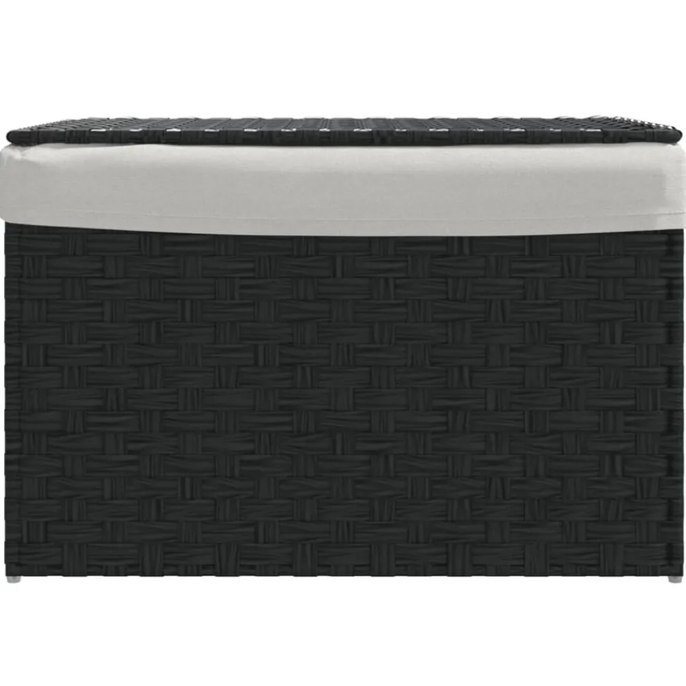 Wasmand met deksel 55,5x35x34 cm poly rattan>vidaXL Sale