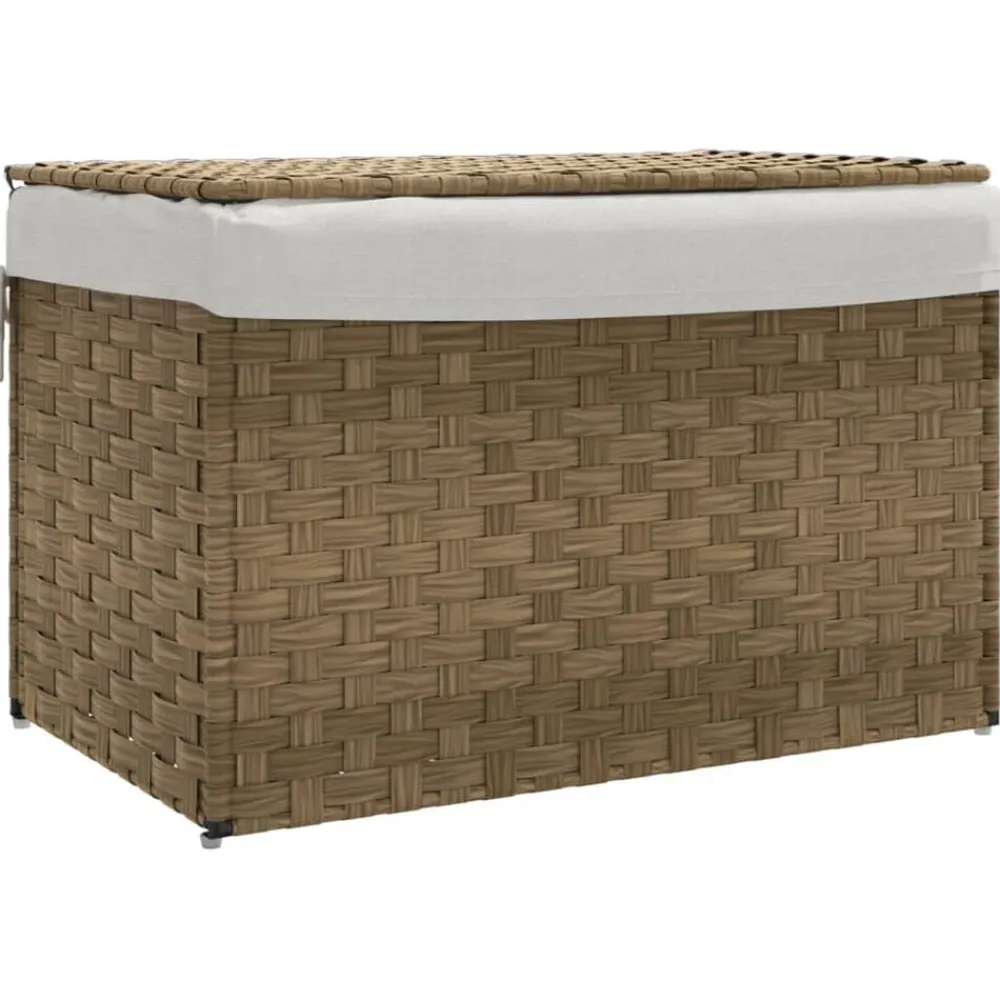 Wasmand met deksel 55,5x35x34 cm poly rattan>vidaXL Hot