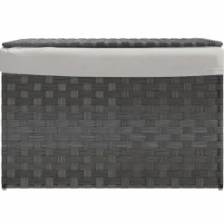 Huishoudelijke Benodigdheden*vidaXL Wasmand met deksel 55,5x35x34 cm poly rattan Grijs