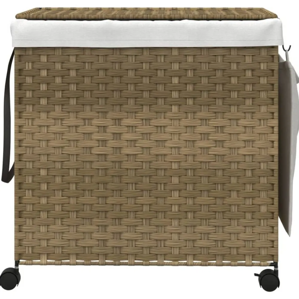Wasmand op wielen 60x35x60,5 cm rattan>vidaXL Clearance