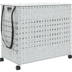 Wasmand op wielen 66x35x60 cm rattan>vidaXL Hot