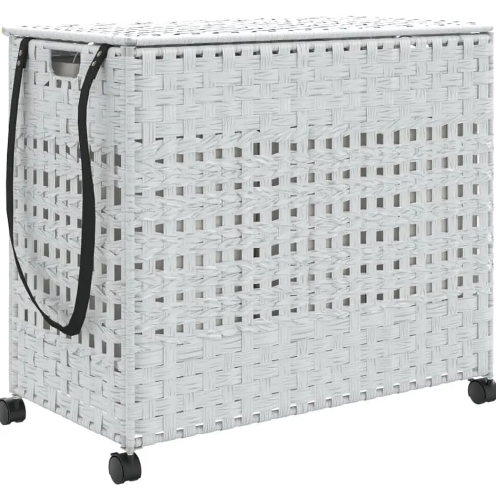Wasmand op wielen 66x35x60 cm rattan>vidaXL Hot