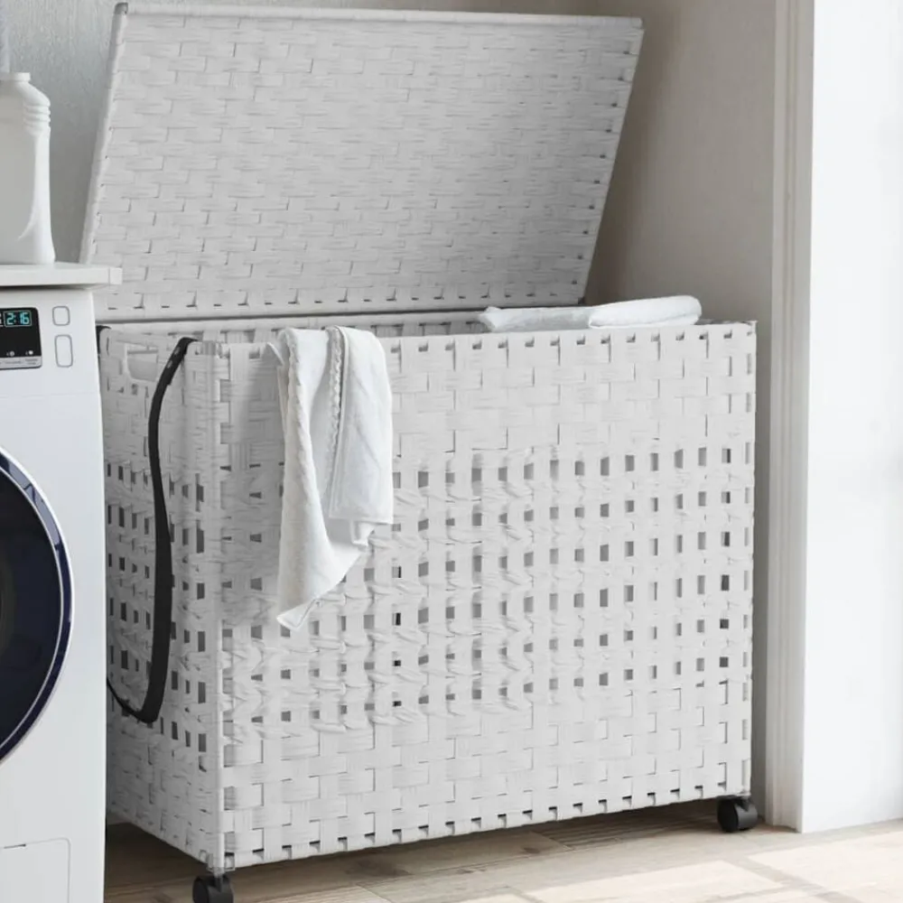 Wasmand op wielen 66x35x60 cm rattan>vidaXL Hot