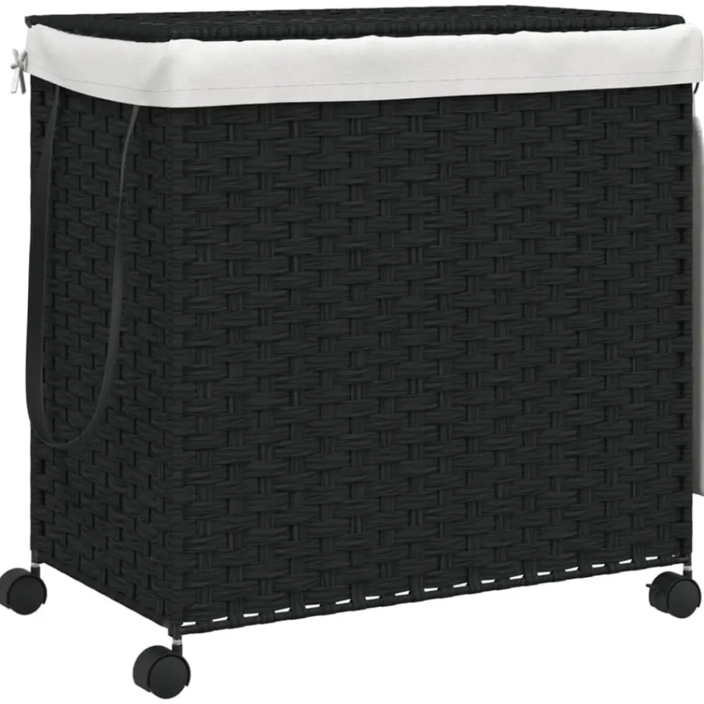 Wasmand op wielen 60x35x60,5 cm rattan>vidaXL Online