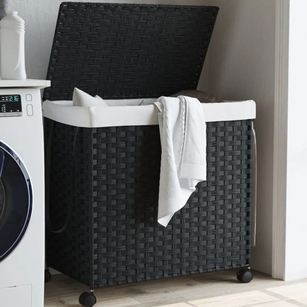 Wasmand op wielen 60x35x60,5 cm rattan>vidaXL Online