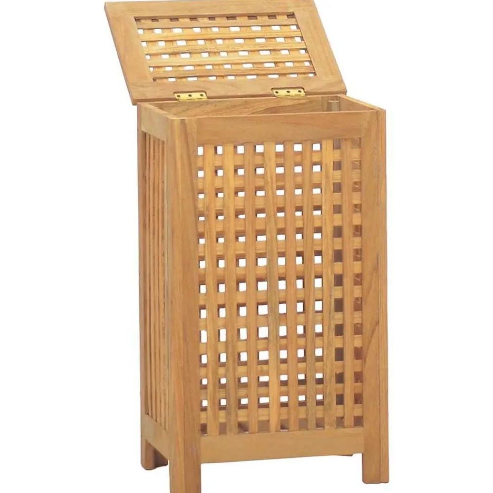 Huishoudelijke Benodigdheden*vidaXL Wasmand 35x25x60 cm massief teakhout