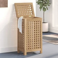 Huishoudelijke Benodigdheden*vidaXL Wasmand 35x25x60 cm massief teakhout