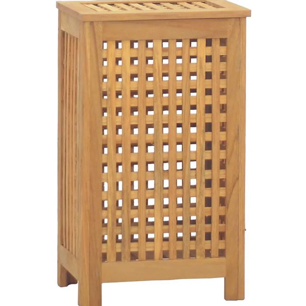Huishoudelijke Benodigdheden*vidaXL Wasmand 35x25x60 cm massief teakhout
