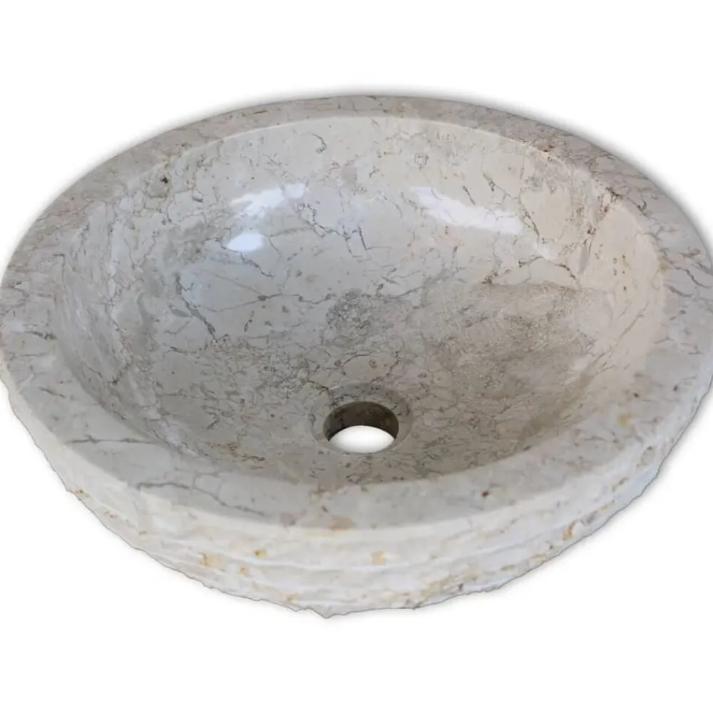 Wastafel 40 cm marmer crème>vidaXL Hot