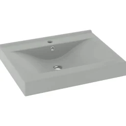 Wastafel met kraangat 60x46 cm keramiek mat lichtgrijs>vidaXL Outlet