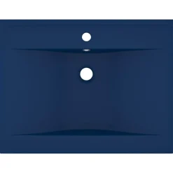 Sanitair & Loodgietersbenodigdheden*vidaXL Wastafel met kraangat 60x46 cm keramiek mat donkerblauw matdonkerblauw