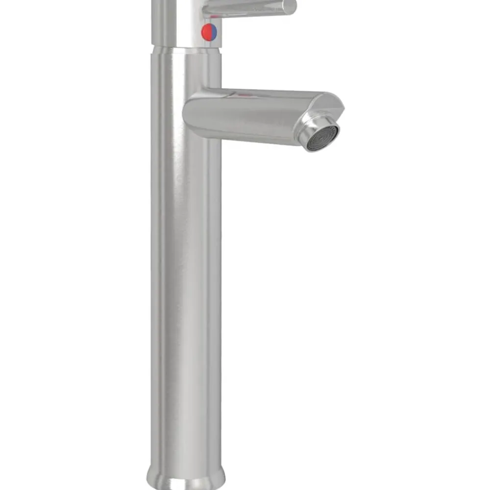 Sanitair & Loodgietersbenodigdheden*vidaXL Wastafel met kraan en pop-up afvoer gehard glas bruin