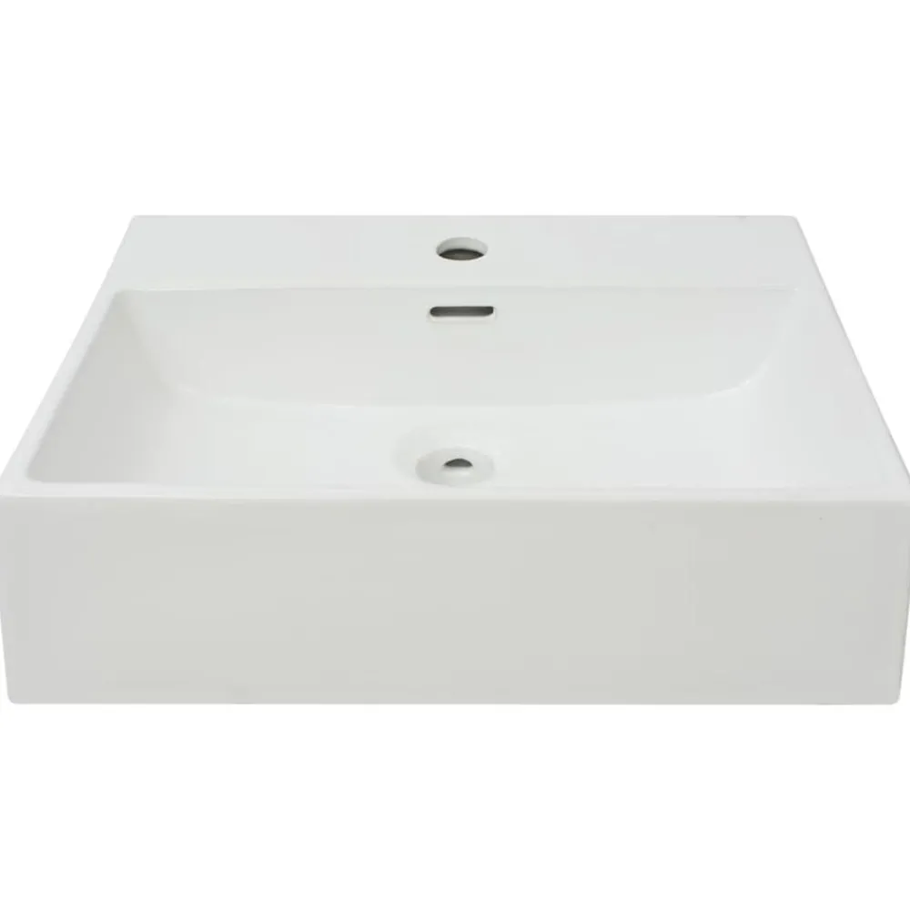 Wastafel met kraangat 51,5x38,5x15 cm keramiek>vidaXL Clearance