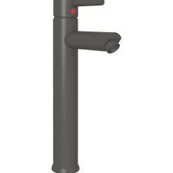 Wastafel met kraan en pop-up afvoer gehard glas transparant><noscript><img width=