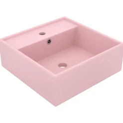 Wastafel met overloop vierkant 41x41 cm keramiek>vidaXL Hot