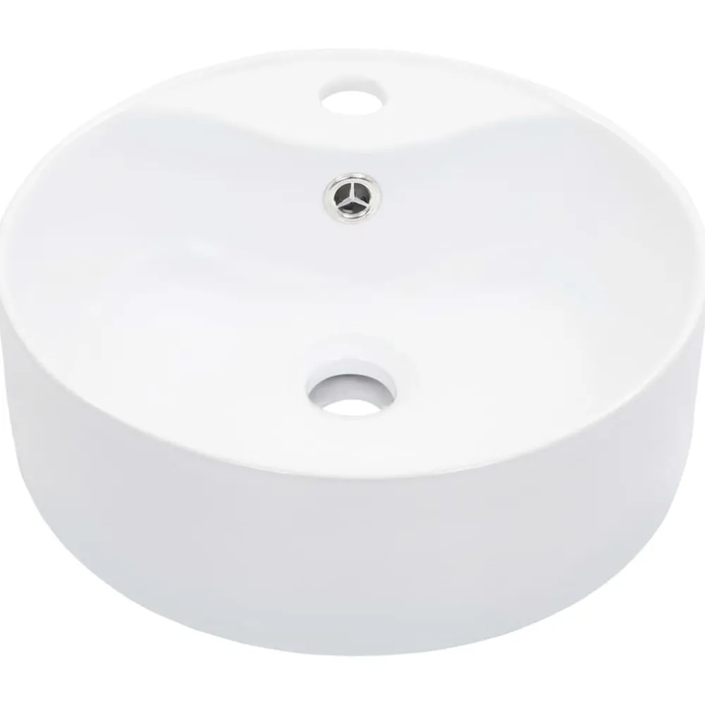 Sanitair & Loodgietersbenodigdheden*vidaXL Wastafel met overloop 36x13 cm keramiek Wit
