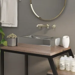 Sanitair & Loodgietersbenodigdheden*vidaXL Wastafel met overloop 49x25x15 cm keramiek kleurig Zilver