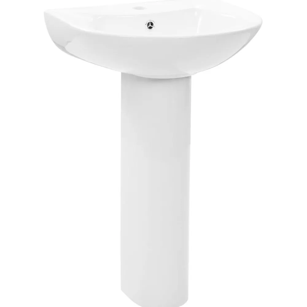 Wastafel op voet vrijstaand 520x440x190 mm keramiek wit>vidaXL Best