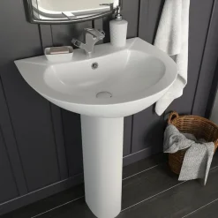 Wastafel op voet vrijstaand 520x440x190 mm keramiek wit>vidaXL Best