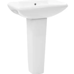 Sanitair & Loodgietersbenodigdheden*vidaXL Wastafel op voet vrijstaand 580x470x200 mm keramiek wit