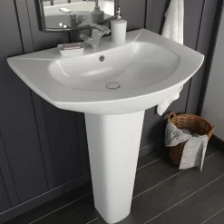 Wastafel op voet vrijstaand 650x520x200 mm keramiek wit>vidaXL Discount