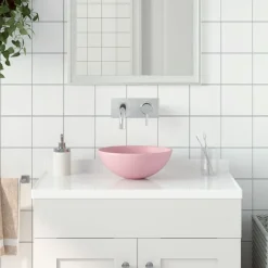 Sanitair & Loodgietersbenodigdheden*vidaXL Wastafel rond keramiek matroze