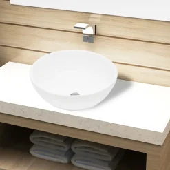 Sanitair & Loodgietersbenodigdheden*vidaXL Wastafel rond keramiek Wit