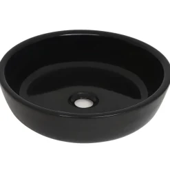 Sanitair & Loodgietersbenodigdheden*vidaXL Wastafel rond 42x12 cm keramiek Zwart