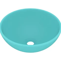 Sanitair & Loodgietersbenodigdheden*vidaXL Wastafel rond 32,5x14 cm keramiek mat lichtgroen matlichtgroen