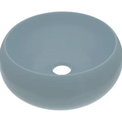 Wastafel rond 40x15 cm keramiek mat lichtblauw>vidaXL Clearance