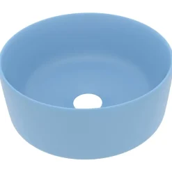 Sanitair & Loodgietersbenodigdheden*vidaXL Wastafel rond 40x15 cm keramiek mat lichtblauw matlichtblauw