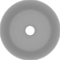 Sanitair & Loodgietersbenodigdheden*vidaXL Wastafel rond 40x15 cm keramiek mat lichtgrijs matlichtgrijs