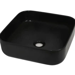 Sanitair & Loodgietersbenodigdheden*vidaXL Wastafel vierkant 38x38x13,5 cm keramiek Zwart