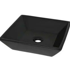 Sanitair & Loodgietersbenodigdheden*vidaXL Wastafel vierkant 41,5x41,5x12 cm keramiek Zwart
