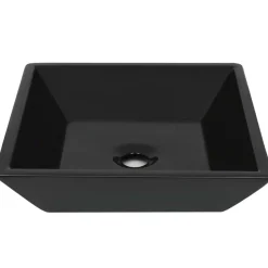 Sanitair & Loodgietersbenodigdheden*vidaXL Wastafel vierkant 41,5x41,5x12 cm keramiek Zwart