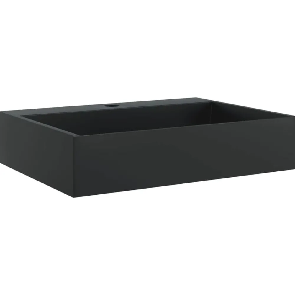 Sanitair & Loodgietersbenodigdheden*vidaXL Wastafel 50x38x11 cm gegoten mineraal/marmer mat Zwart