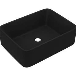 Sanitair & Loodgietersbenodigdheden*vidaXL Wastafel 41x30x12 cm keramiek matzwart Mat zwart
