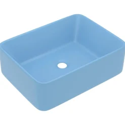 Wastafel 41x30x12 cm keramiek mat lichtblauw>vidaXL Sale