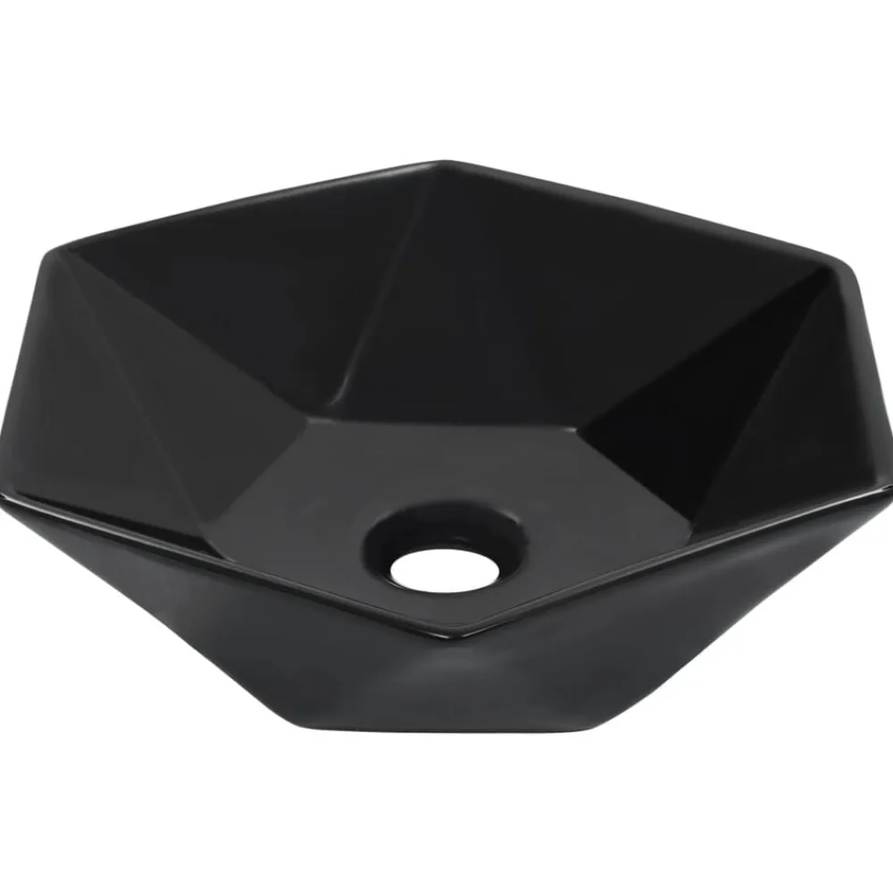 Sanitair & Loodgietersbenodigdheden*vidaXL Wastafel 41x36,5x12 cm keramiek Zwart