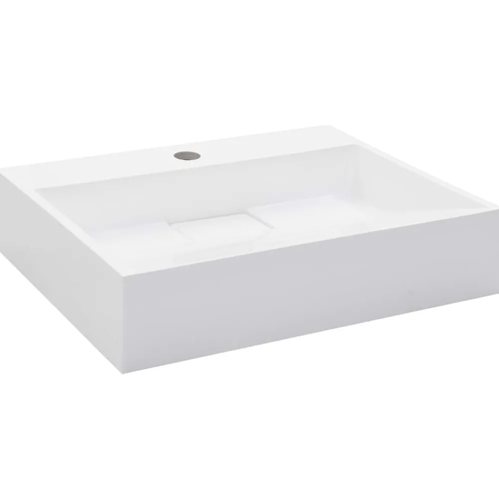 Sanitair & Loodgietersbenodigdheden*vidaXL Wastafel 50x38x13 cm mineraal gegoten/marmer gegoten wit