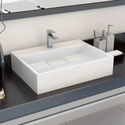 Sanitair & Loodgietersbenodigdheden*vidaXL Wastafel 50x38x13 cm mineraal gegoten/marmer gegoten wit