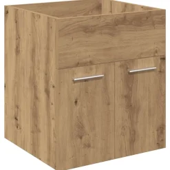 Wastafelkast met ingebouwde wasbak en kraan artisanaal eiken><noscript><img width=