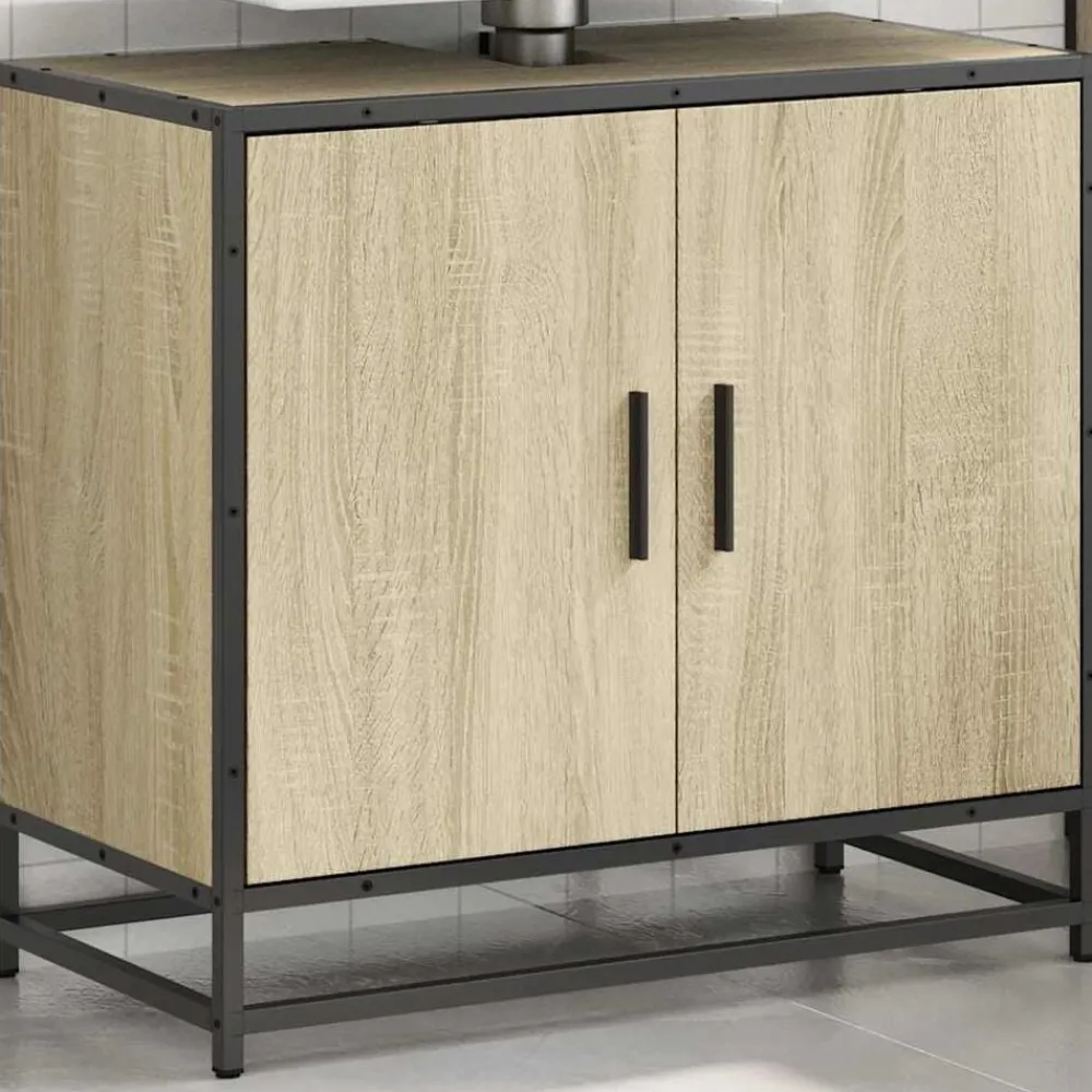 Meubelsets*vidaXL Wastafelkast 65x33x60 cm bewerkt hout Sonoma eiken