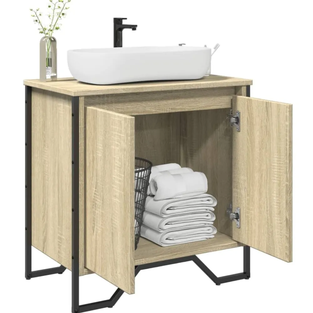 Wastafelkast 60x35x60 cm bewerkt hout kleurig>vidaXL Online