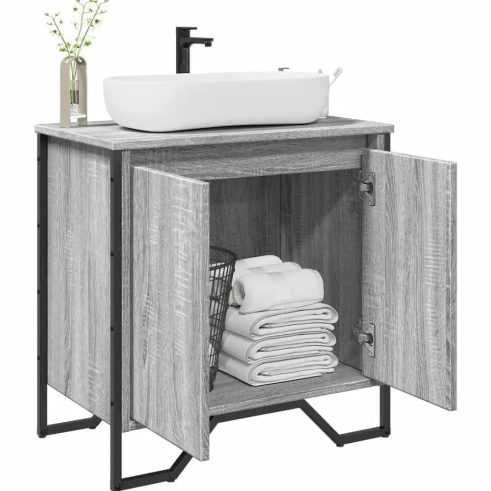 Wastafelkast 60x35x60 cm bewerkt hout eikenkleurig>vidaXL Discount