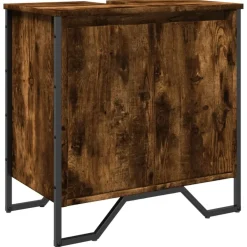 Meubelsets*vidaXL Wastafelkast 60x35x60 cm bewerkt hout kleurig Gerookt eiken
