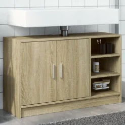 Wastafelkast 90x29x55 cm bewerkt hout kleurig>vidaXL Clearance