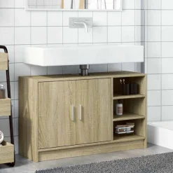 Wastafelkast 90x29x55 cm bewerkt hout kleurig><noscript><img width=