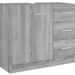 Meubelsets*vidaXL Wastafelkast 63x30x54 cm bewerkt hout eikenkleurig Grijs sonoma