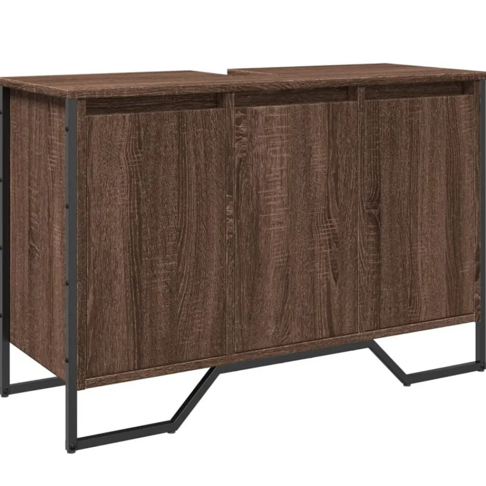 Meubelsets*vidaXL Wastafelkast 91x35x60 cm bewerkt hout ig bruin eikenkleur